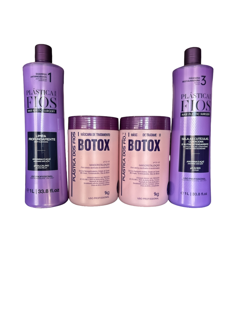 Plastica dos Fios Anti Residue Shampoo Hair Btox And Hydrating Mask Bundle